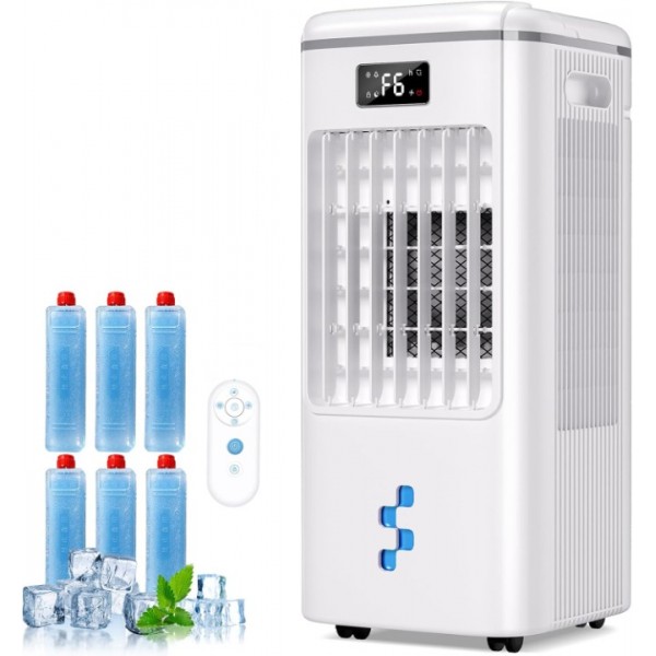 Windowless Portable Air Conditioners Fan, Evaporative Air Cooler Fan 3 Modes & 3 Speeds, 2-Gal Tank for 20H Cooling,12H Timer for Smart Auto-off, 16FT Remote,No Hose Needed,38db Swamp Cooler