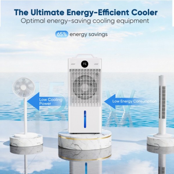 Portable Air Conditioners Fan, Windowless Evaporative Air Cooler 2 Modes & 6 Speeds, 12H Timer for Smart Auto-off, 3-Gals Tank for 20H Cooling,16FT Remote,No Hose Needed,38db Swamp Cooler 