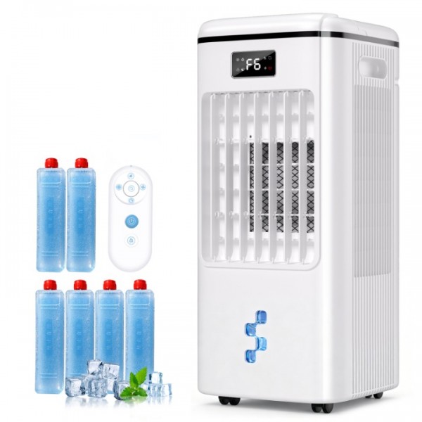 4-in-1 Evaporative Air Cooler, Portable Air Conditioner & Swamp Cooler with 3 Speeds & 4 Modes, 2-Gal Water Tank, Remote and Touch Control, Low-Noise for Indoor Daily Use